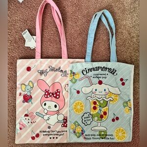 SANRIO my melody & cinnamon roll tote bag bundle